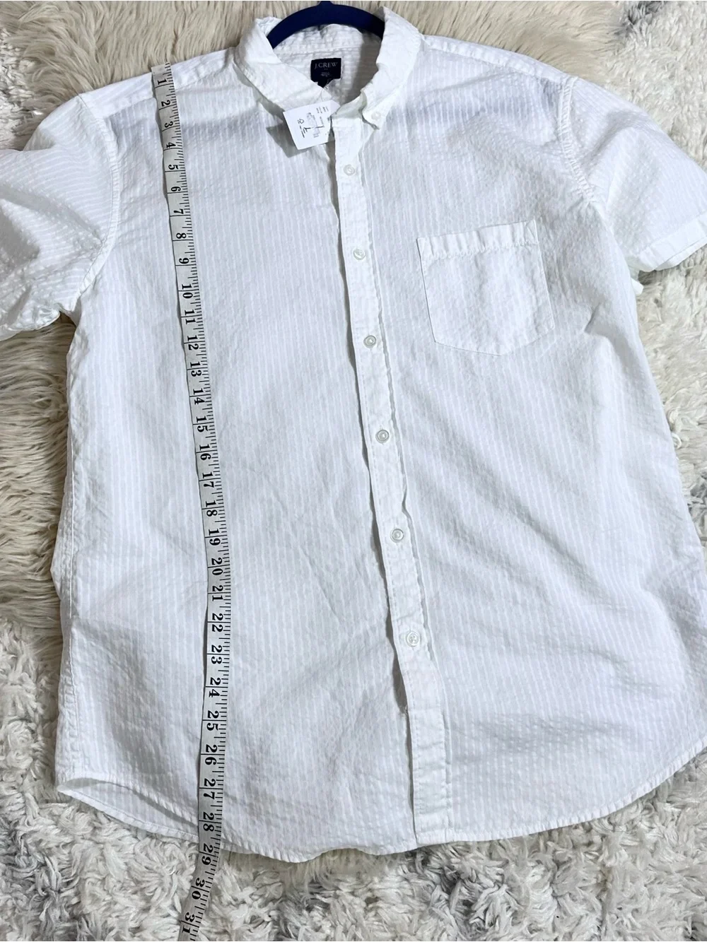J. Crew White Short-Sleeve Button-Down Shirt 100% cotton